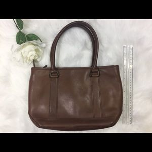 LL Bean brown leather hand bag
